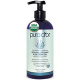 PURA D'OR Organic Aloe Vera Gel Original Lavender (16oz) USDA Certified - Deeply Hydrating, Moisturizing Skin & Hair - Sunburn, Bug Bites, Rashes, Small Cuts, Eczema Relief (Packaging may vary)