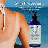 PURA D'OR Organic Aloe Vera Gel Original Lavender (16oz) USDA Certified - Deeply Hydrating, Moisturizing Skin & Hair - Sunburn, Bug Bites, Rashes, Small Cuts, Eczema Relief (Packaging may vary)